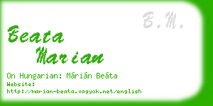beata marian business card