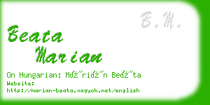 beata marian business card